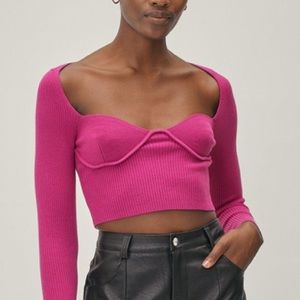NWOT Nasty Gal Recycled Corset Cup Cropped Knitted Top